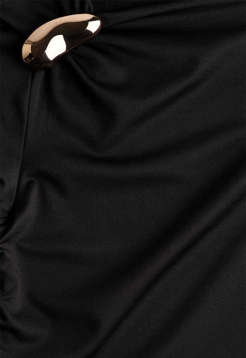 H&M - Asymmetric jersey top - black