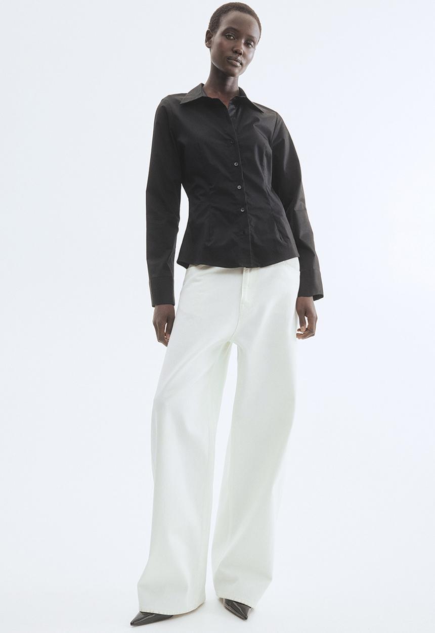 H&M - Fitted shirt - black