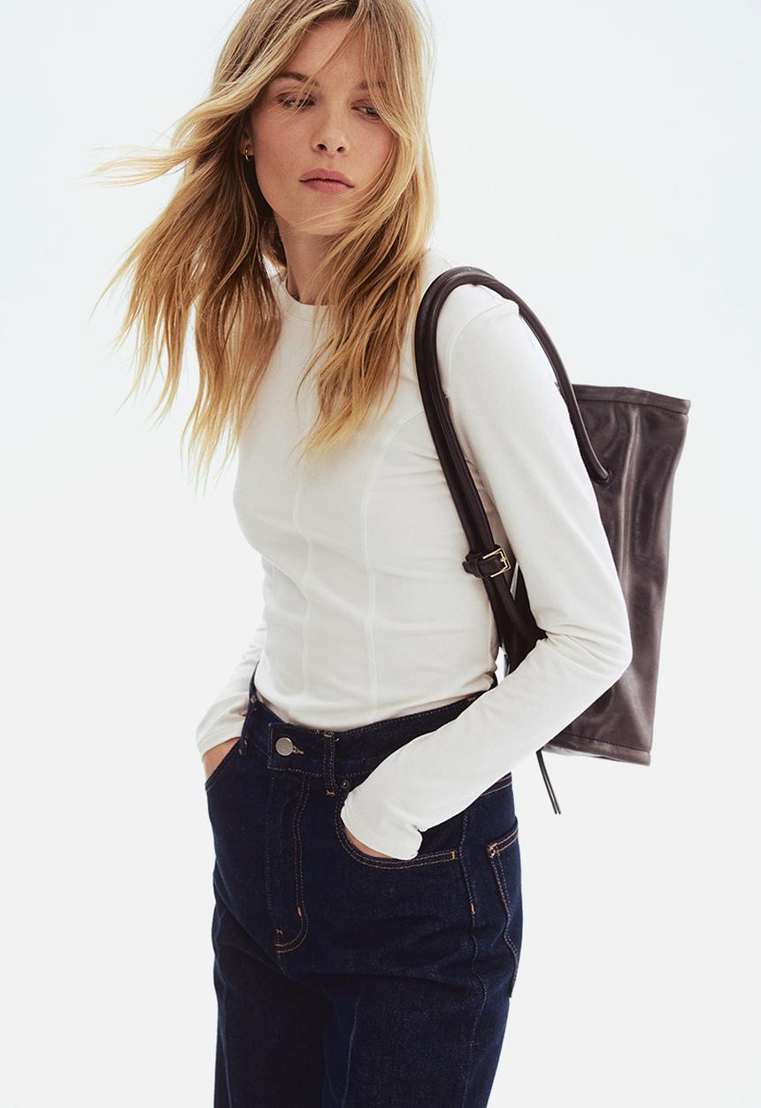 H&M - Long-sleeved jersey top - white