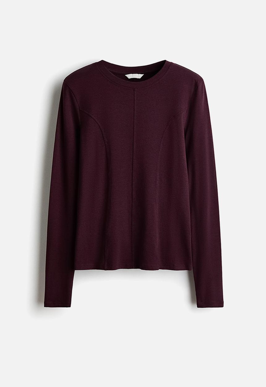 H&M - Long-sleeved jersey top - dark purple