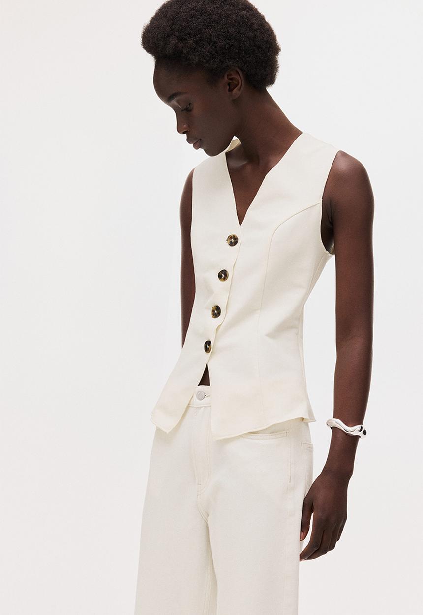 H&M - Jersey waistcoat - cream