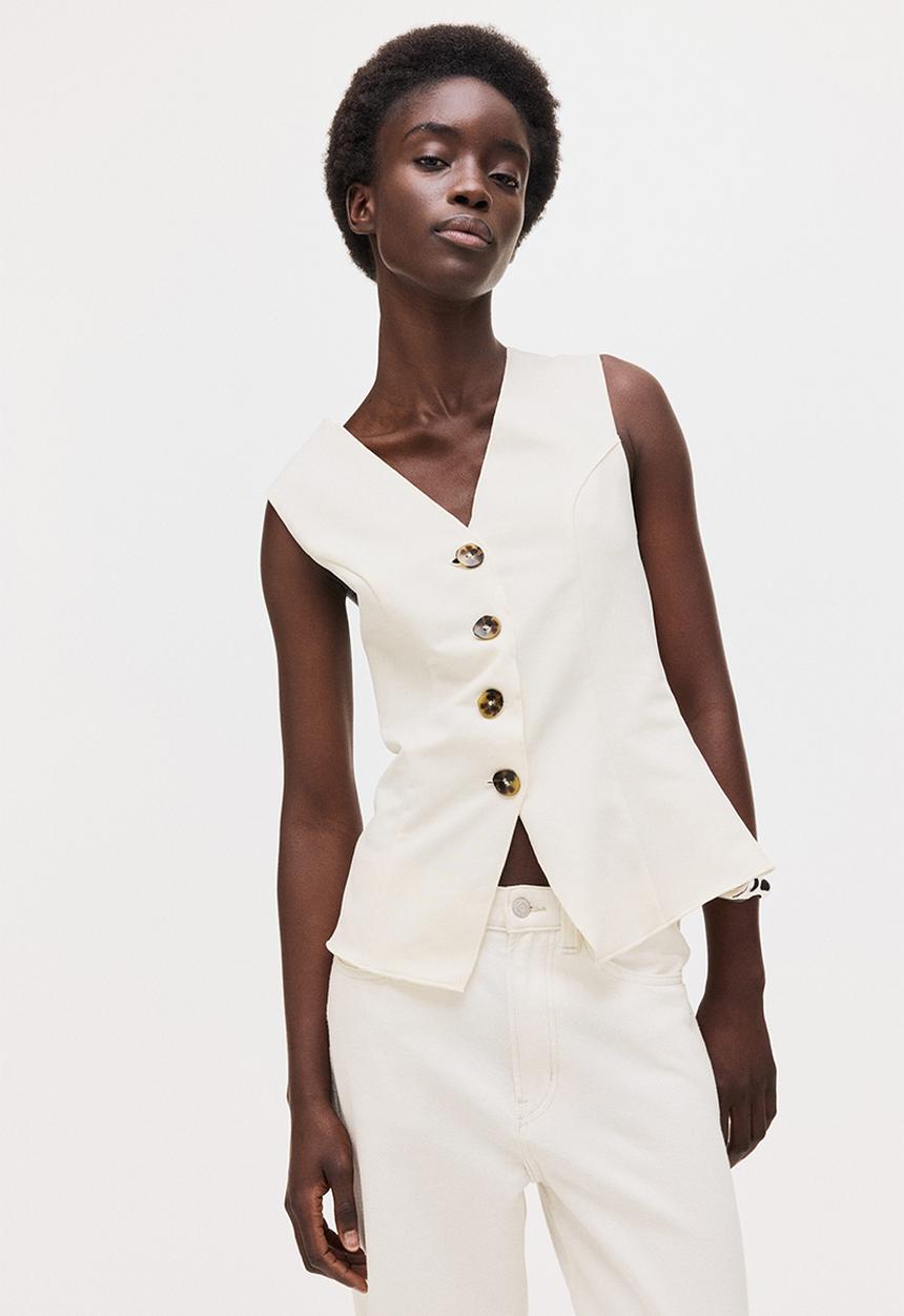 H&M - Jersey waistcoat - cream