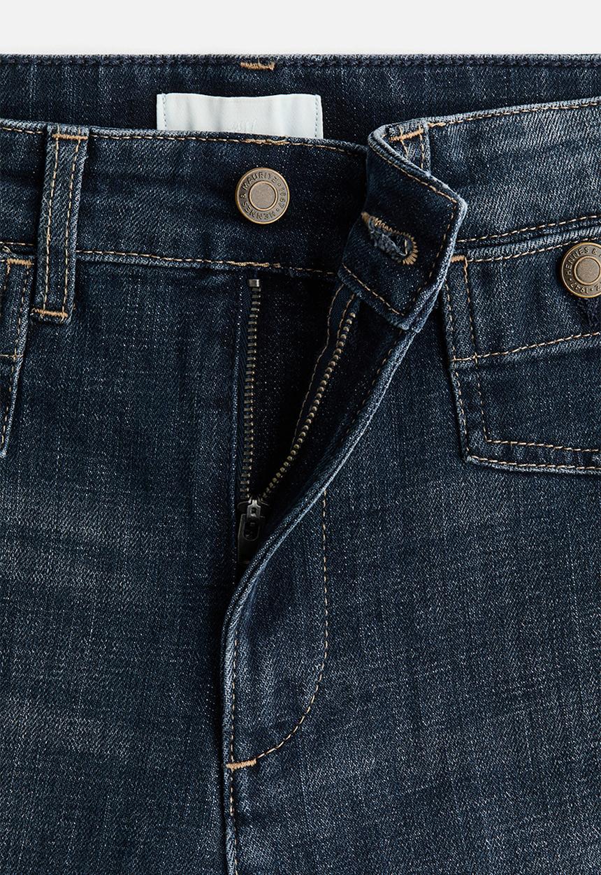 H&M - Wide high waist ankle jeans - dark denim blue