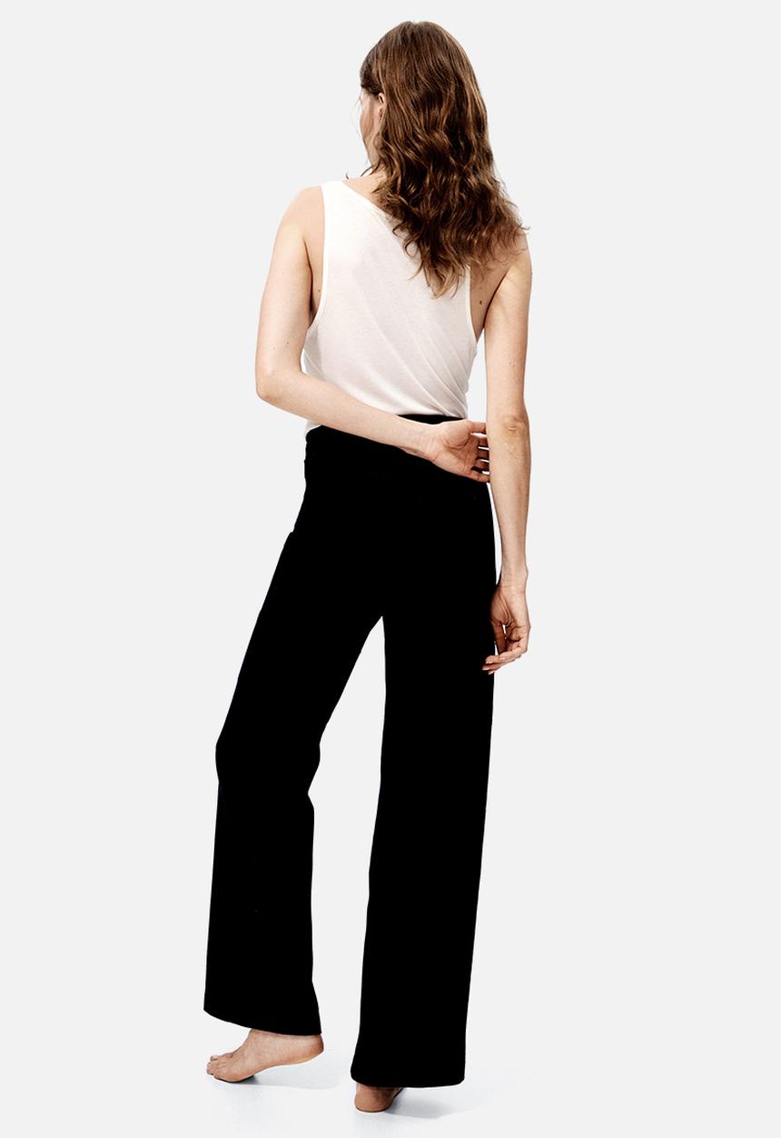 H&M - Wide high waist ankle jeans - navy denim blue