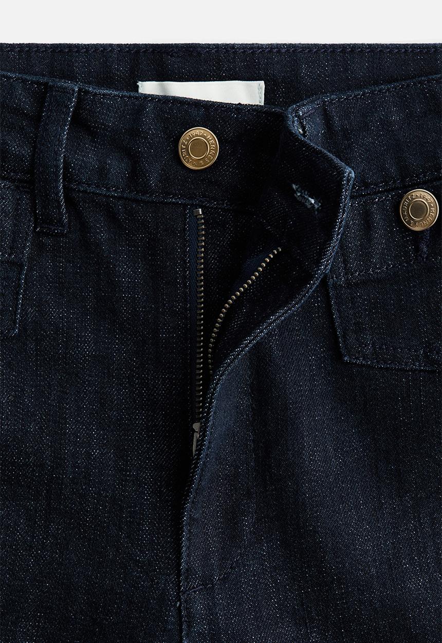 H&M - Wide high waist ankle jeans - navy denim blue