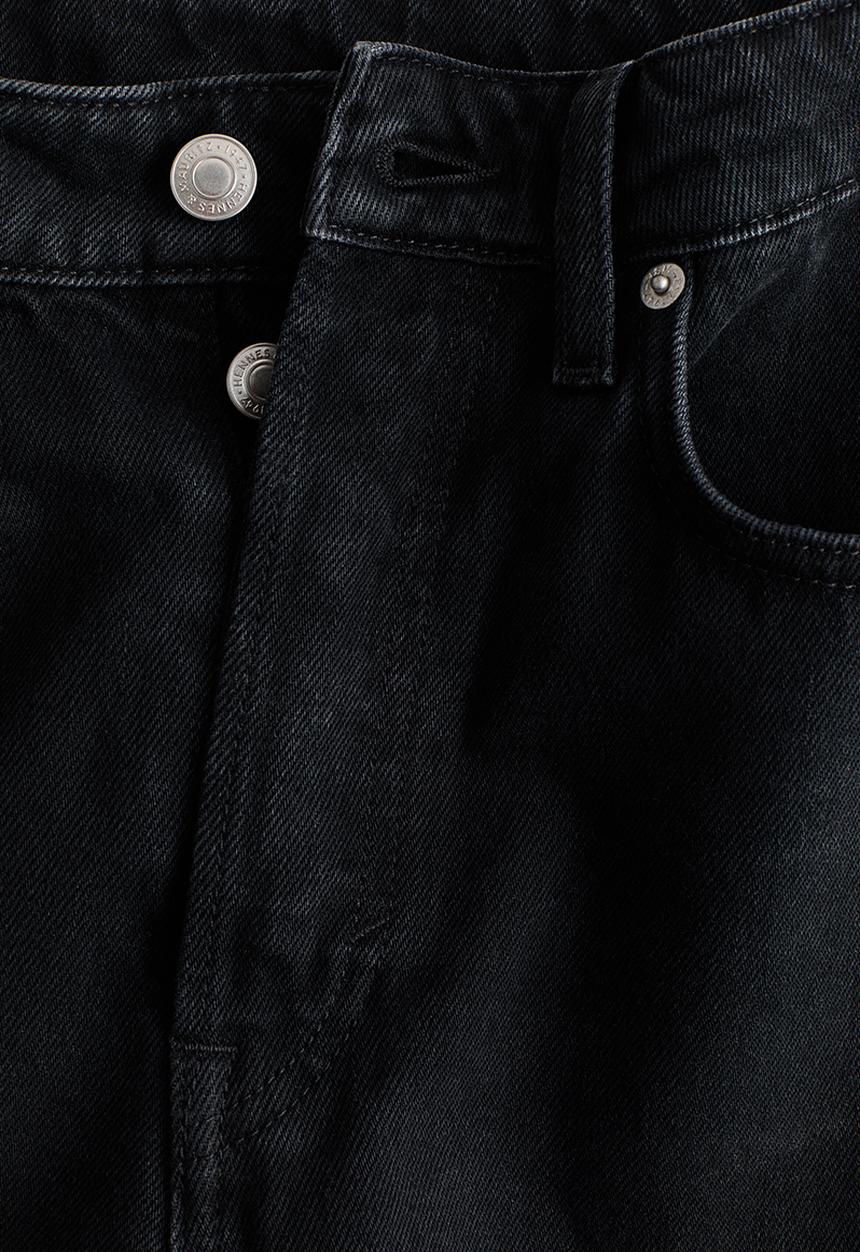 H&M - Straight high waist ankle jeans - washed black