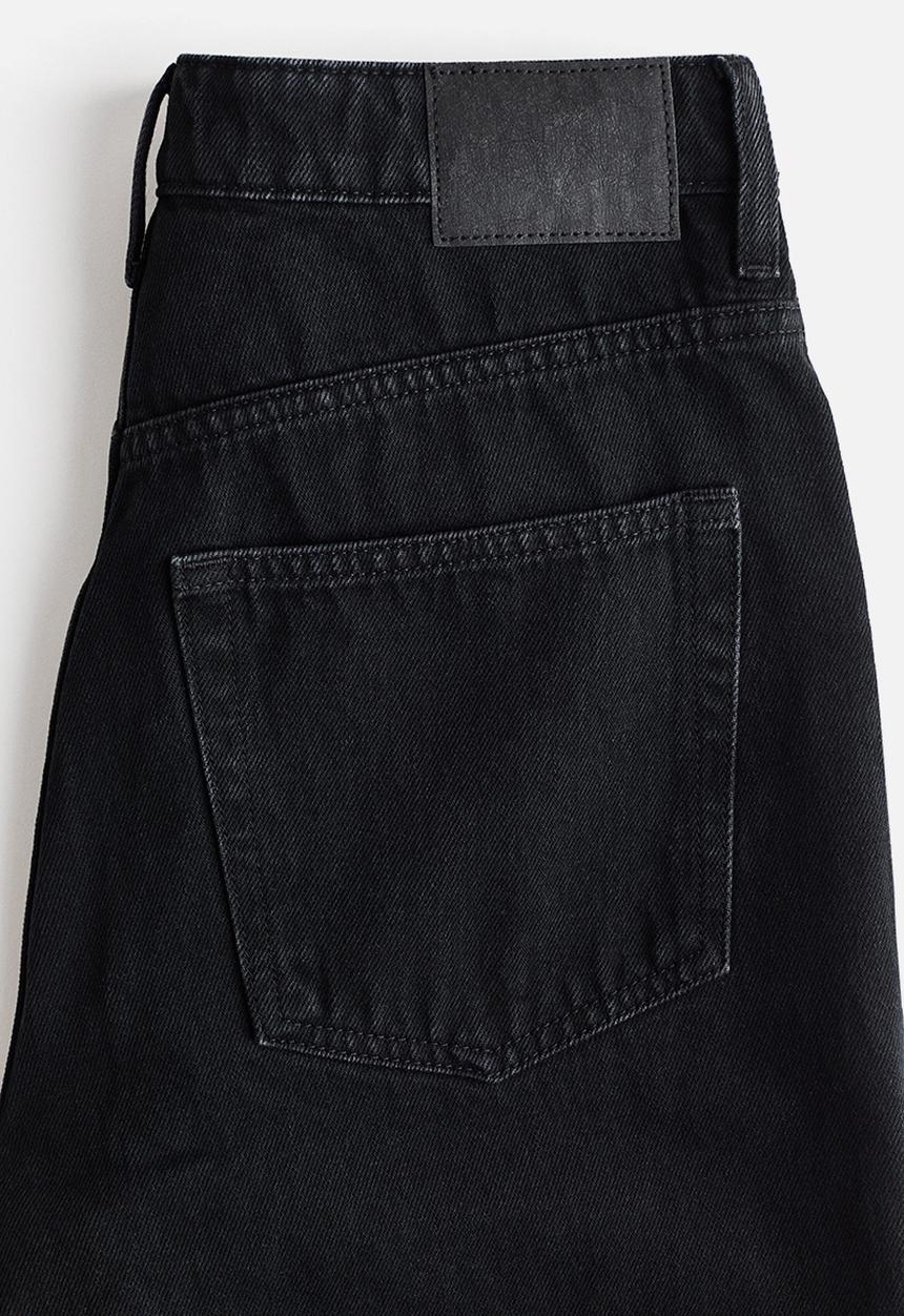 H&M - Straight high waist ankle jeans - washed black