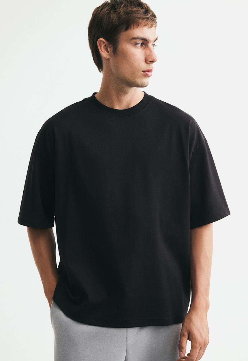H&M - Oversized fit interlock T-shirt - black