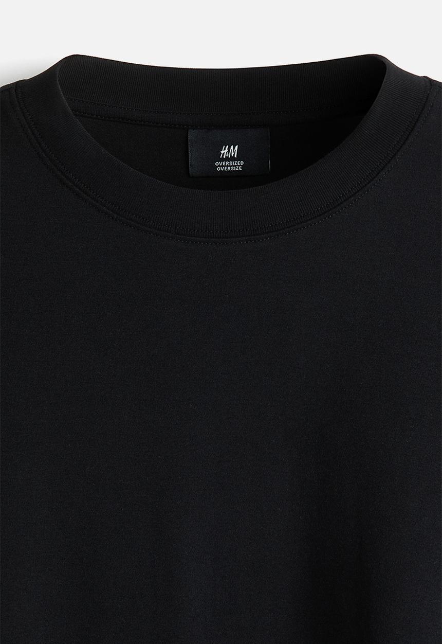 H&M - Oversized fit interlock T-shirt - black