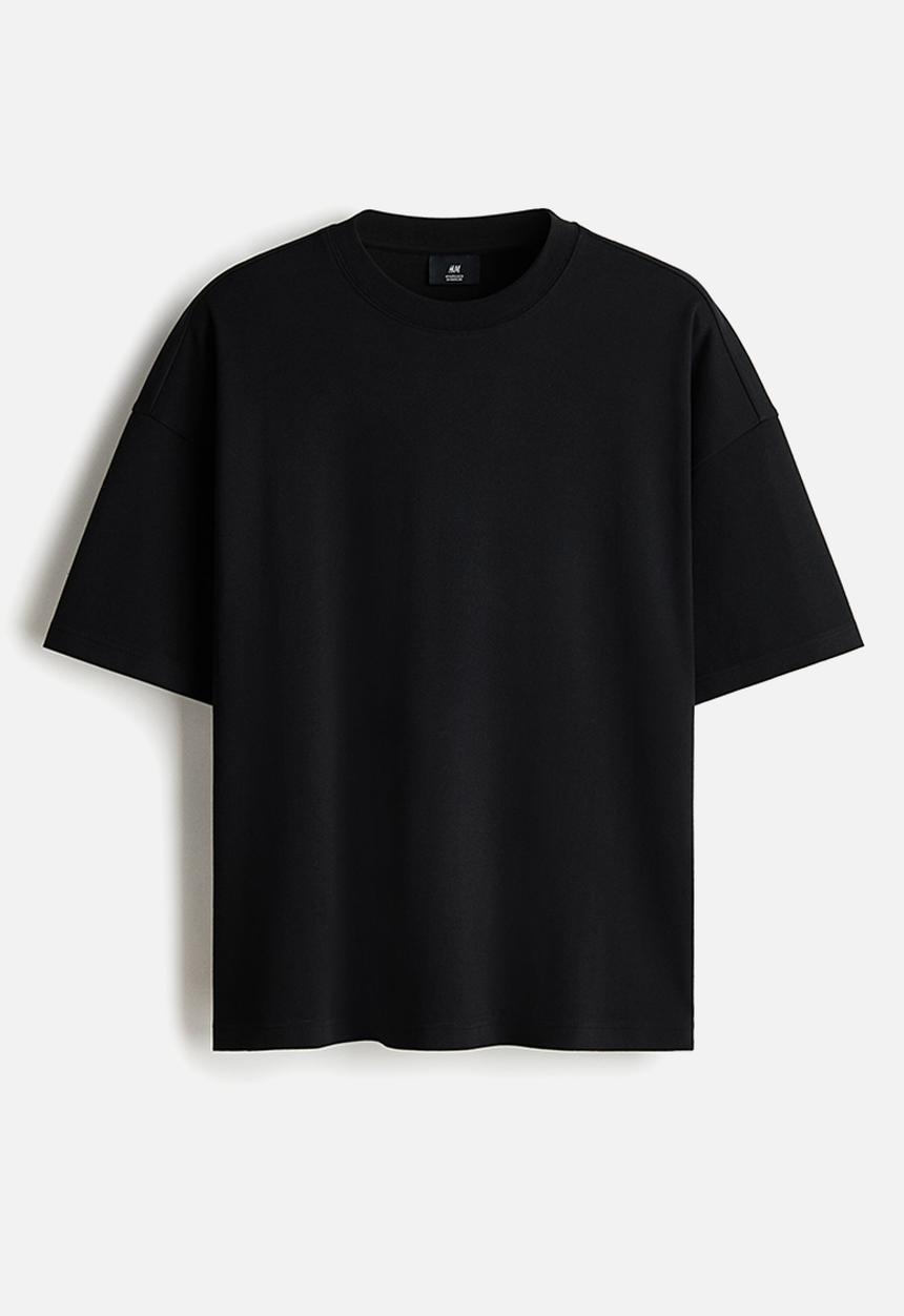 H&M - Oversized fit interlock T-shirt - black