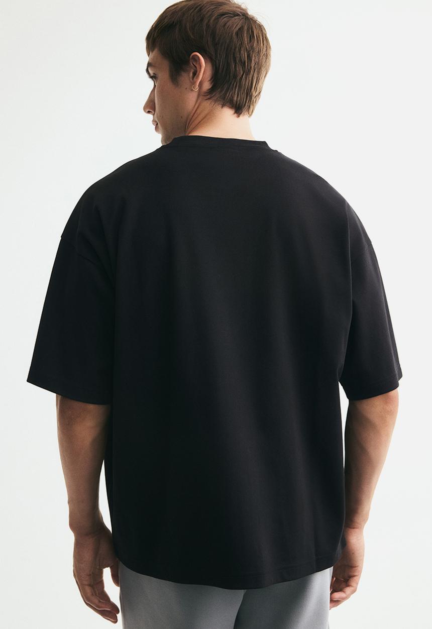 H&M - Oversized fit interlock T-shirt - black