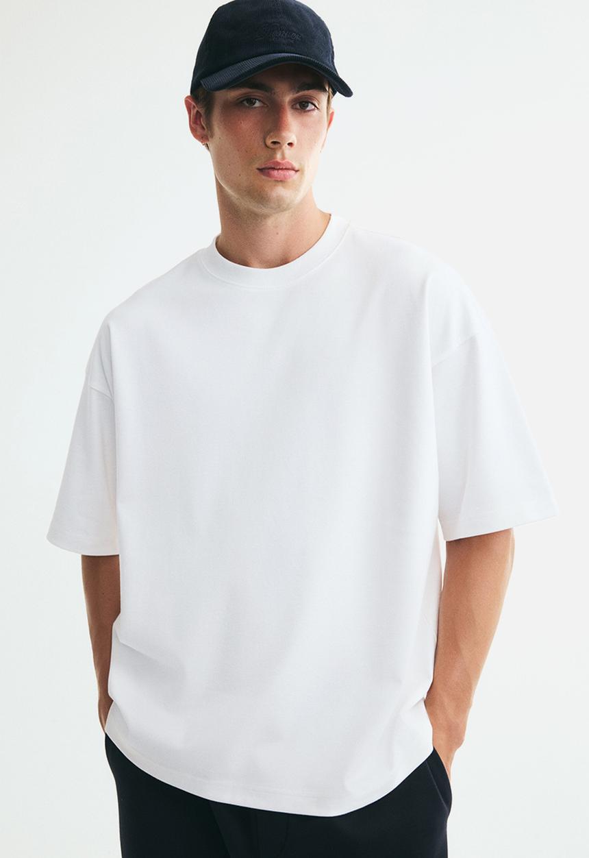 H&M - Oversized fit interlock t-shirt - white