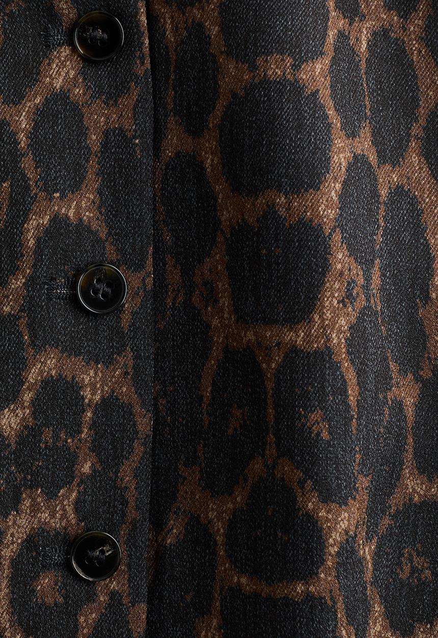 H&M - Tailored waistcoat - brown/leopard print