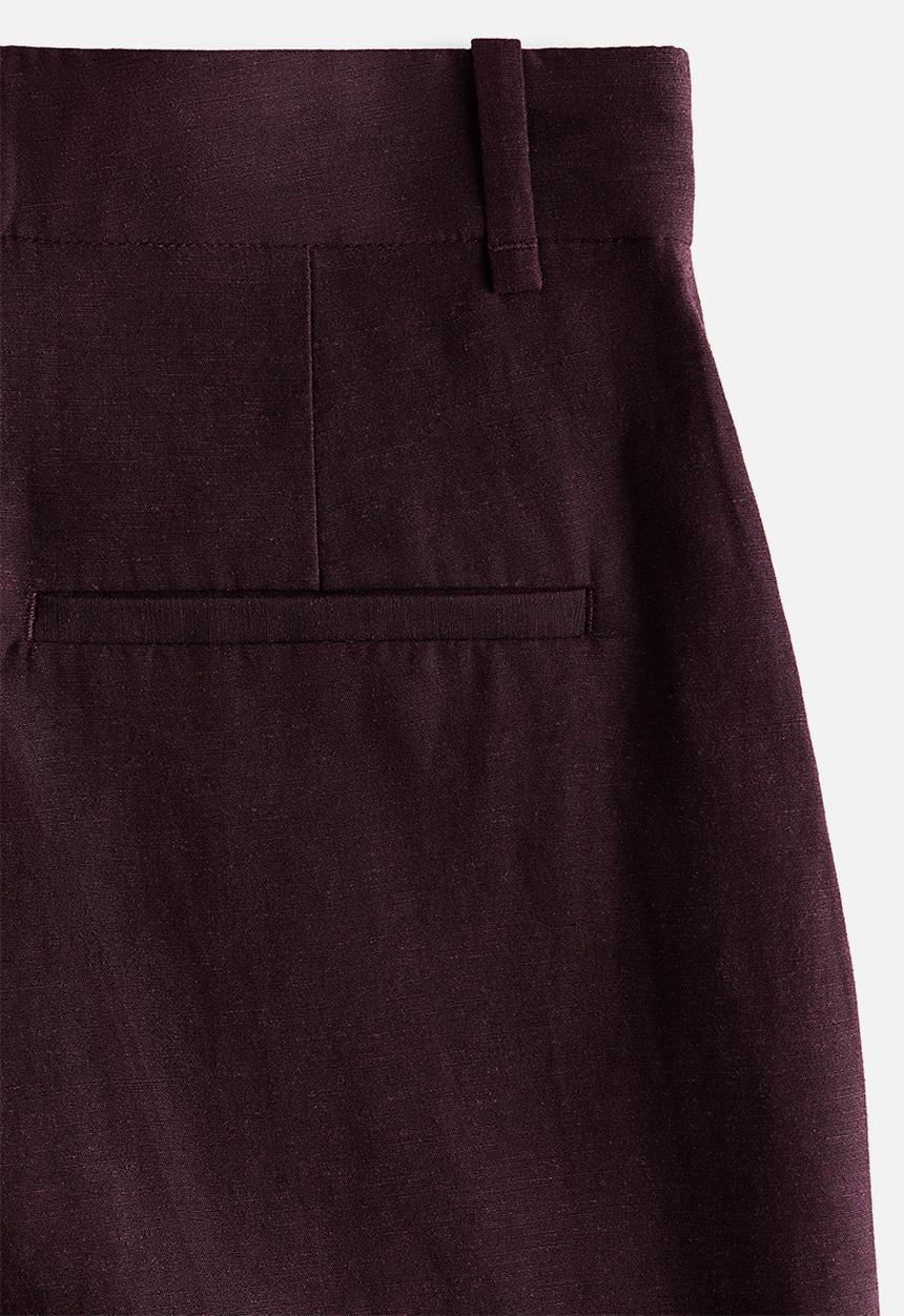 H&M - Tailored linen-blend shorts - dark plum purple