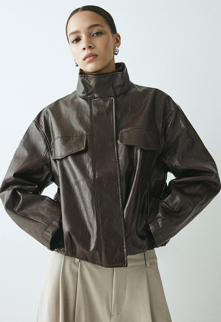 H&M - Coated jacket - dark brown