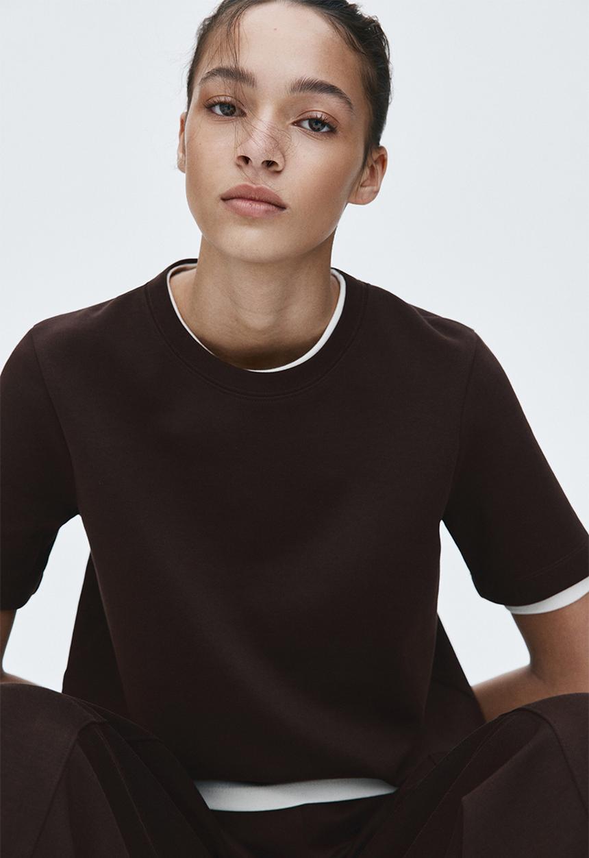 H&M - Interlock t-shirt - dark brown