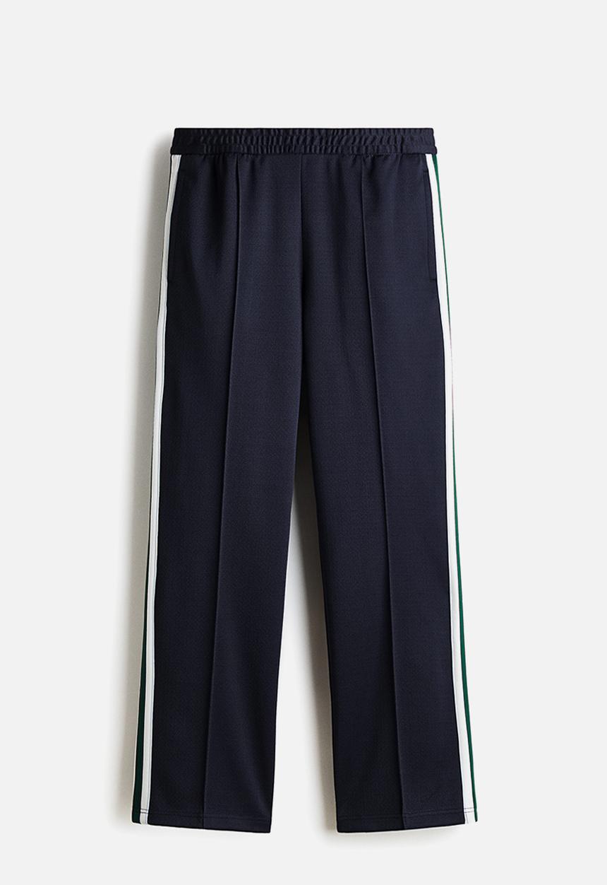 H&M - Relaxed fit track pants - navy blue/stripes