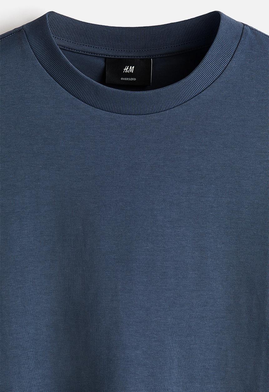 H&M - Oversized fit cotton t-shirt - blue
