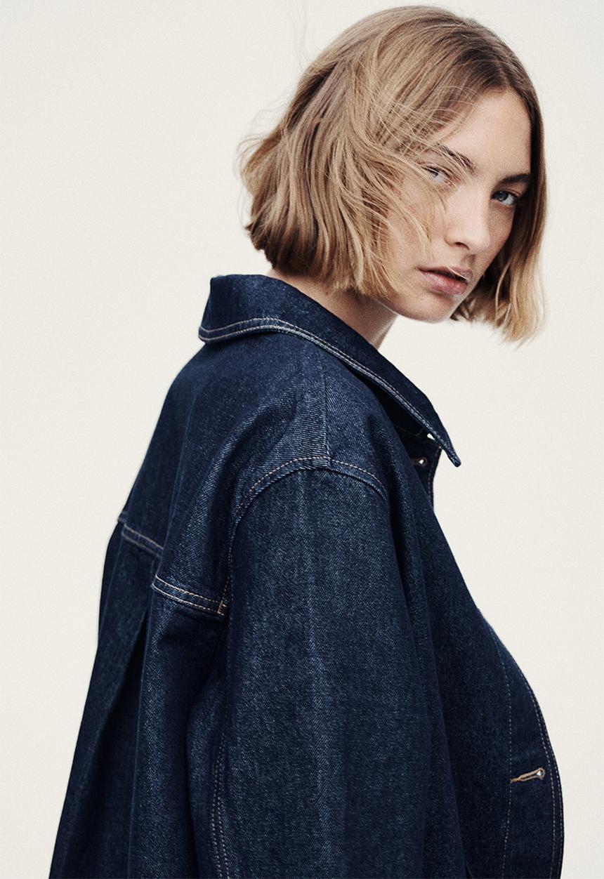 H&M - Denim shacket - dark denim blue