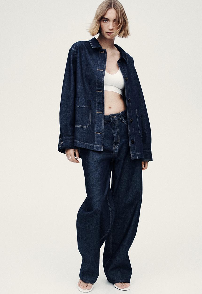 H&M - Denim shacket - dark denim blue