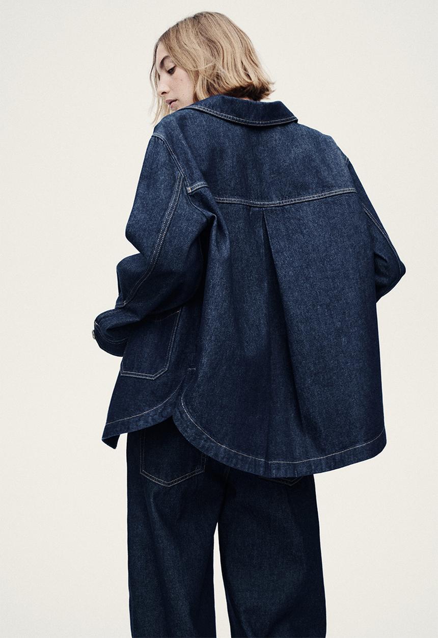 H&M - Denim shacket - dark denim blue