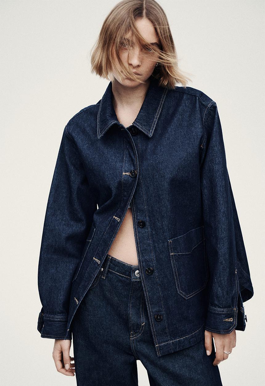 H&M - Denim shacket - dark denim blue