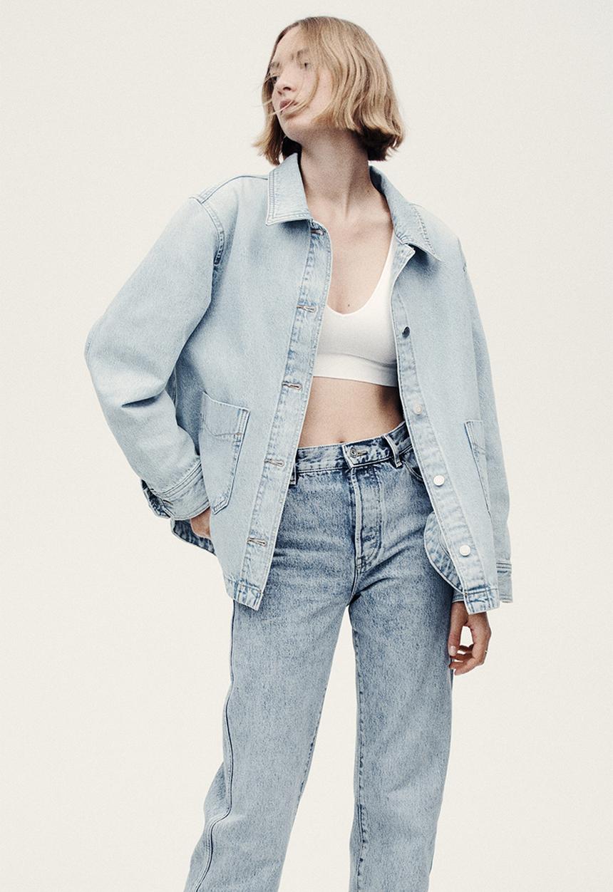 H&M - Denim shacket - light denim blue