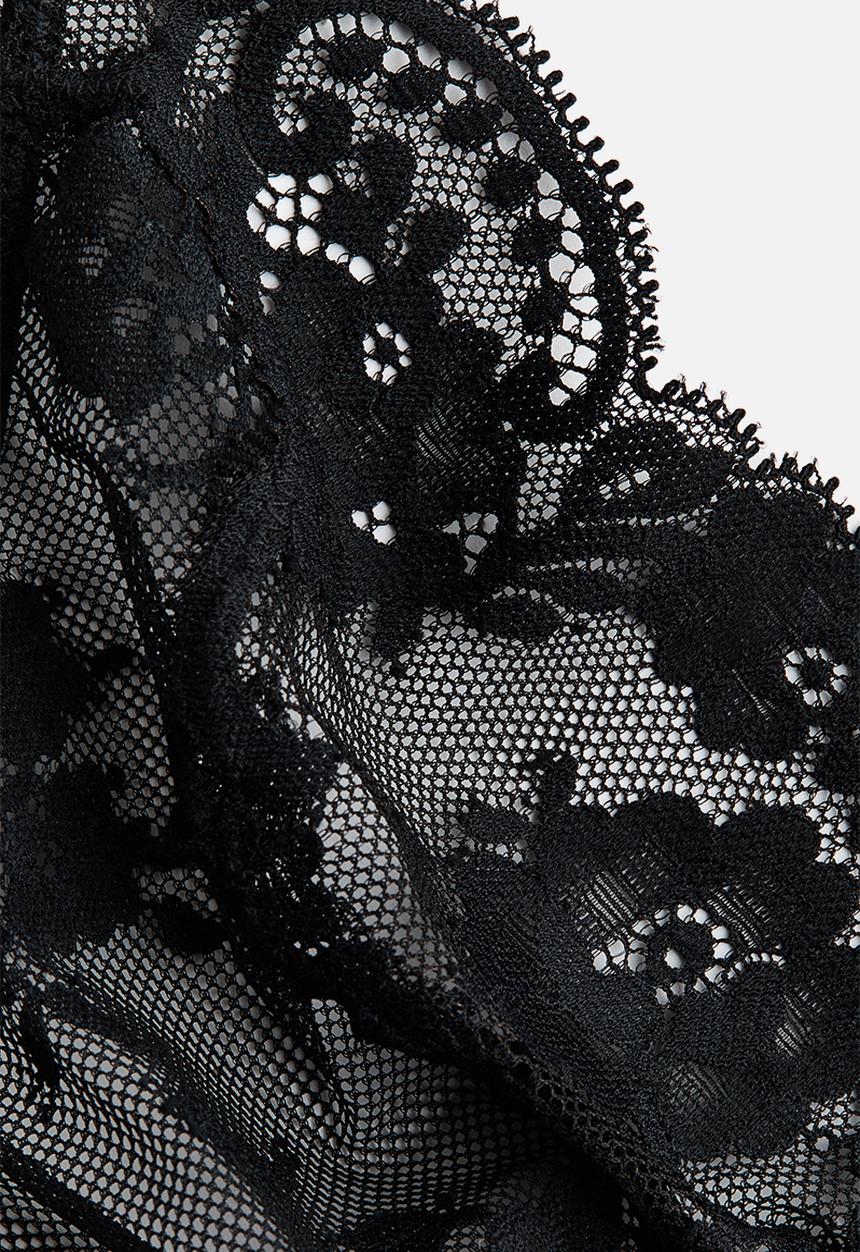 H&M - Soft lace bra - black
