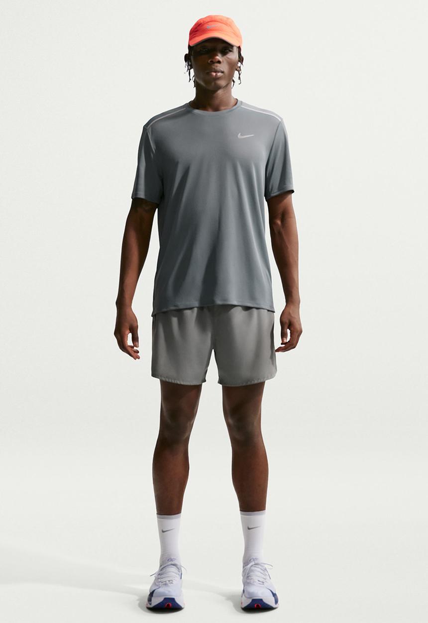 Nike - Miler Dri-FIT Short-Sleeve Running Top - Smoke Grey/Refl Silv