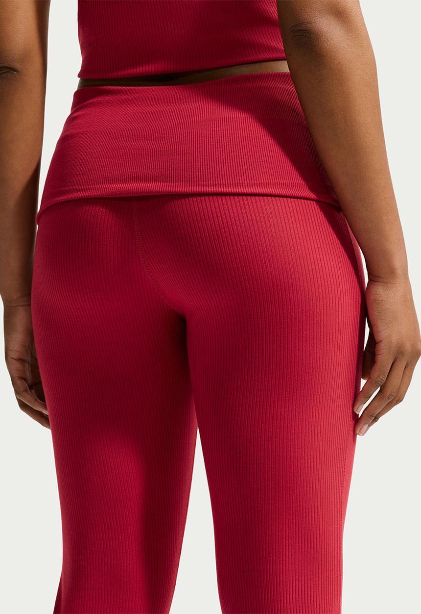 Nike - W Nsw Chill Knit Rib Pant - Tough Red/White