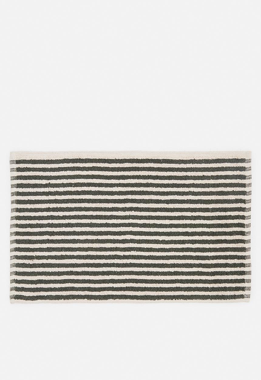 Sixth Floor - Cotton Woven Stripe Bath Mat - Olive