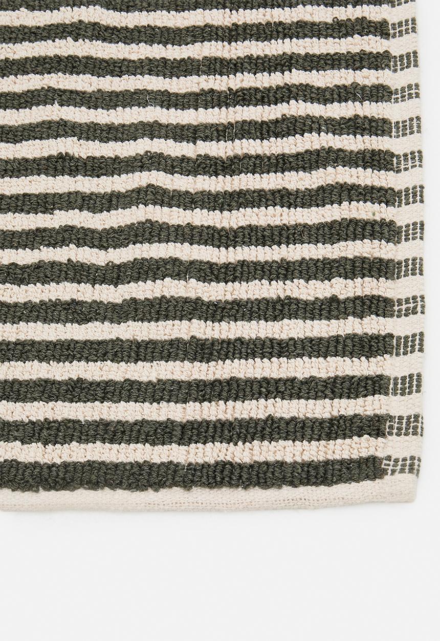 Sixth Floor - Cotton Woven Stripe Bath Mat - Olive