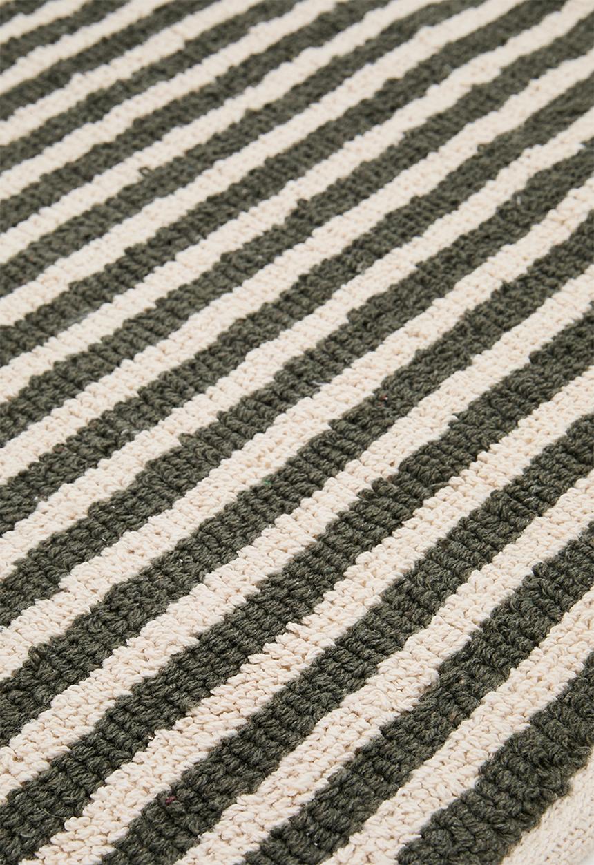 Sixth Floor - Cotton Woven Stripe Bath Mat - Olive