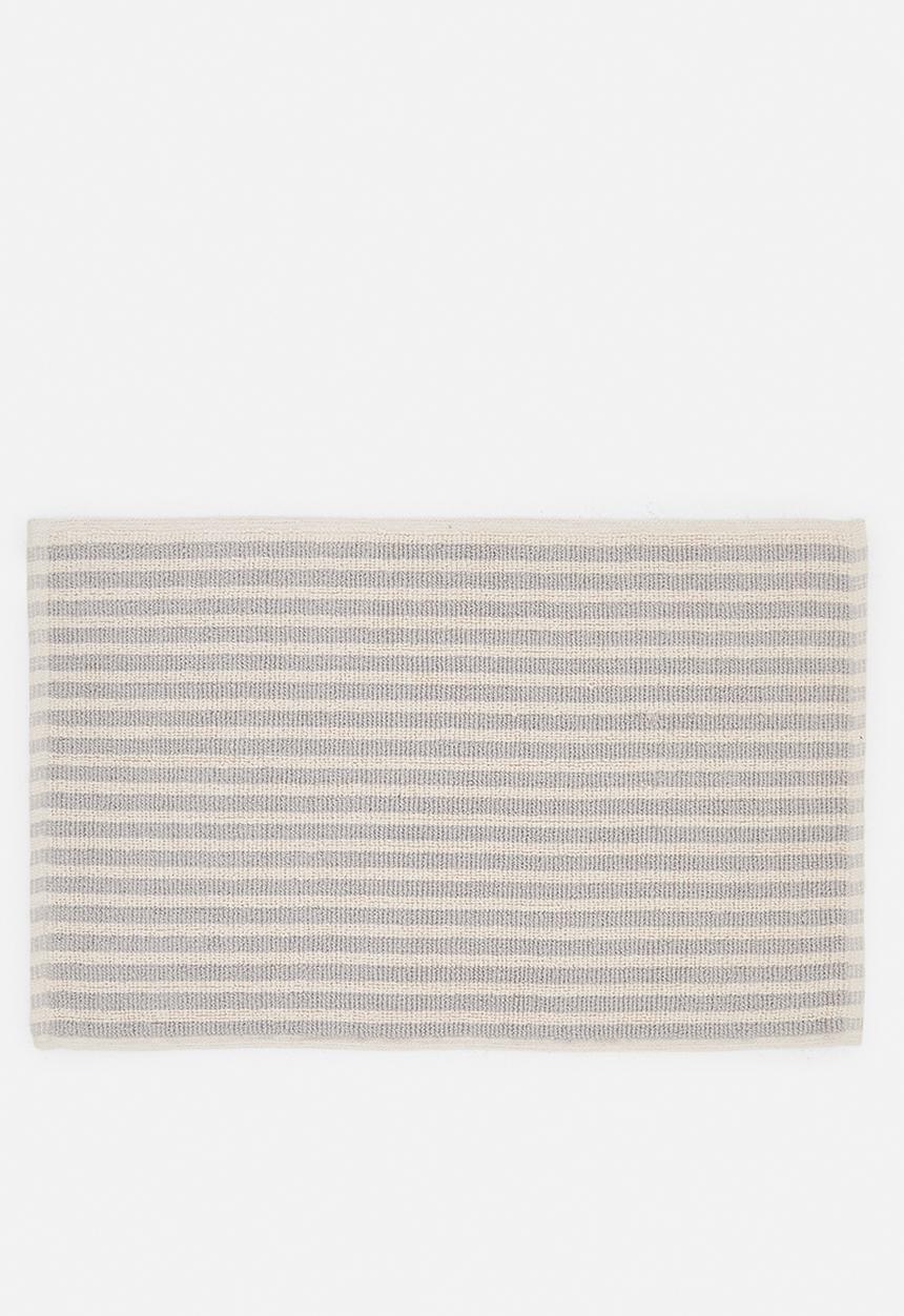 Sixth Floor - Cotton Woven Stripe Bath Mat - Charcoal