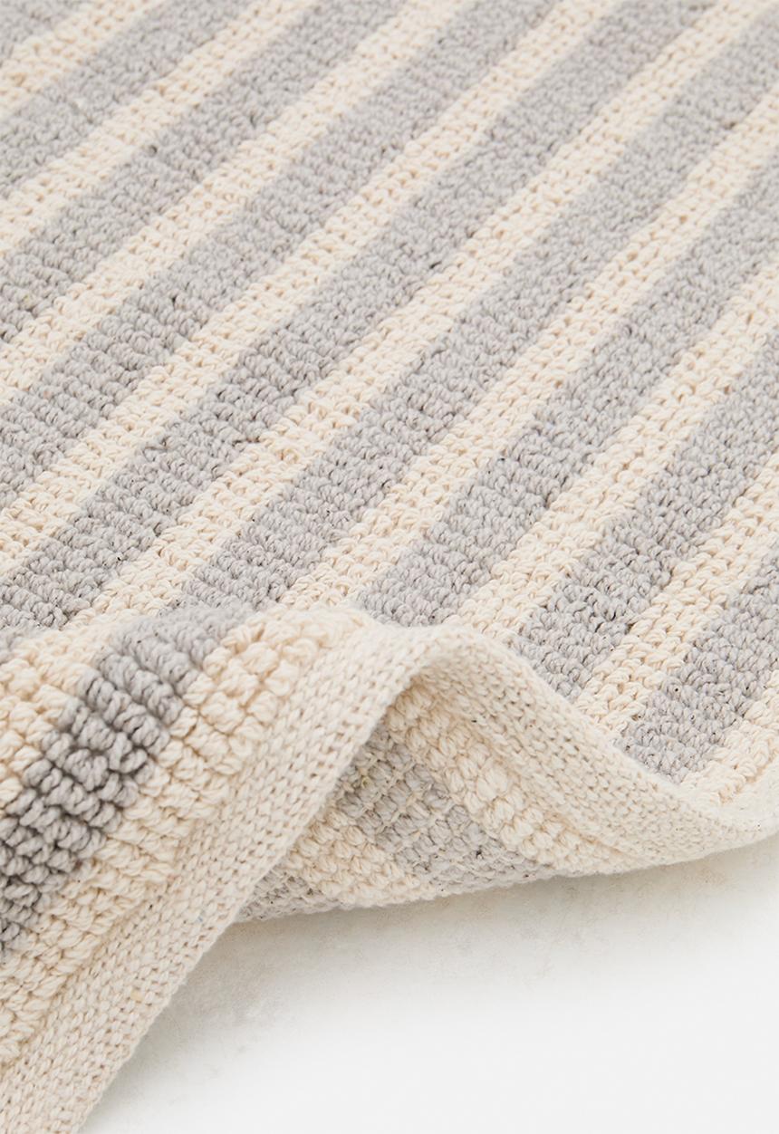 Sixth Floor - Cotton Woven Stripe Bath Mat - Charcoal