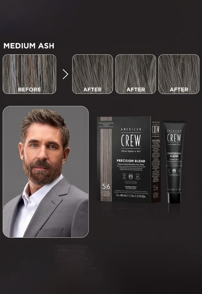 American Crew - Precision Blend Medium Ash 5-6 - 3x40ml