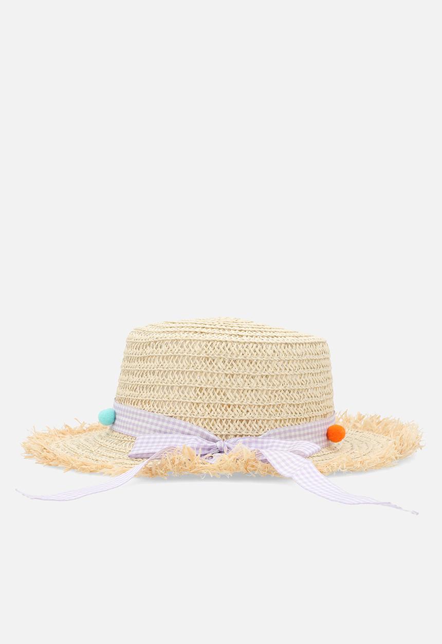 Pop Candy - Straw summer hat - natural & lilac