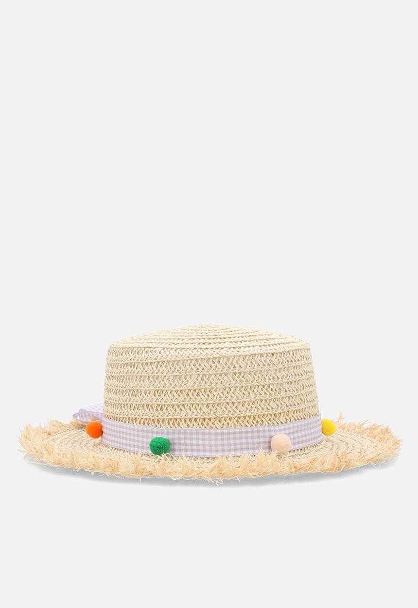 Pop Candy - Straw summer hat - natural & lilac