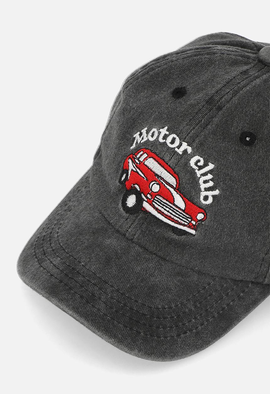 Pop Candy - Embroidered motor club cap - black