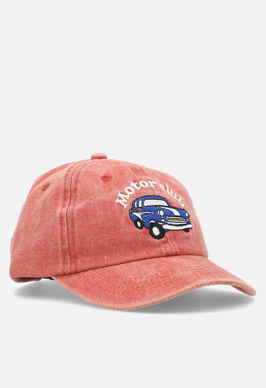 Pop Candy - Embroidered motor club cap - pale red
