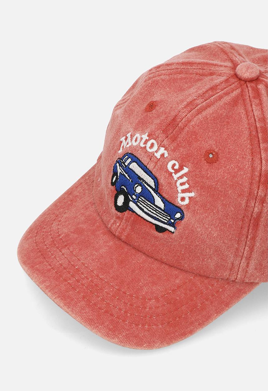 Pop Candy - Embroidered motor club cap - pale red