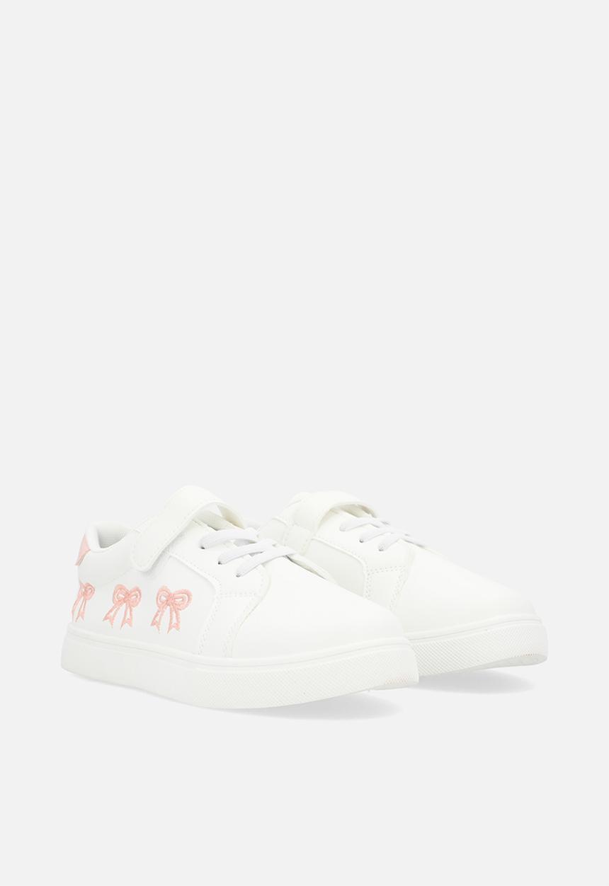 Pop Candy - Embroidered hybrid closure sneaker - white