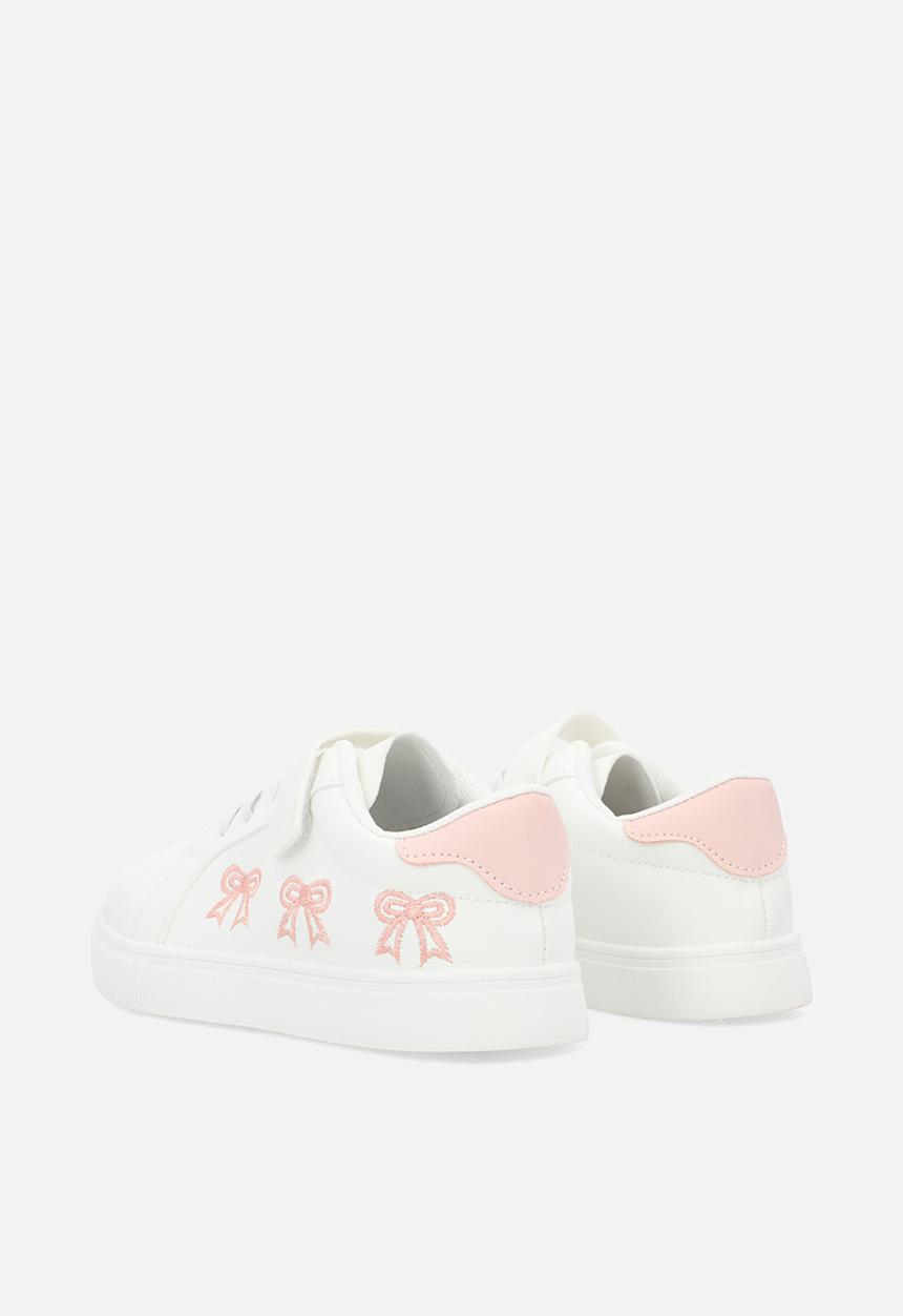 Pop Candy - Embroidered hybrid closure sneaker - white