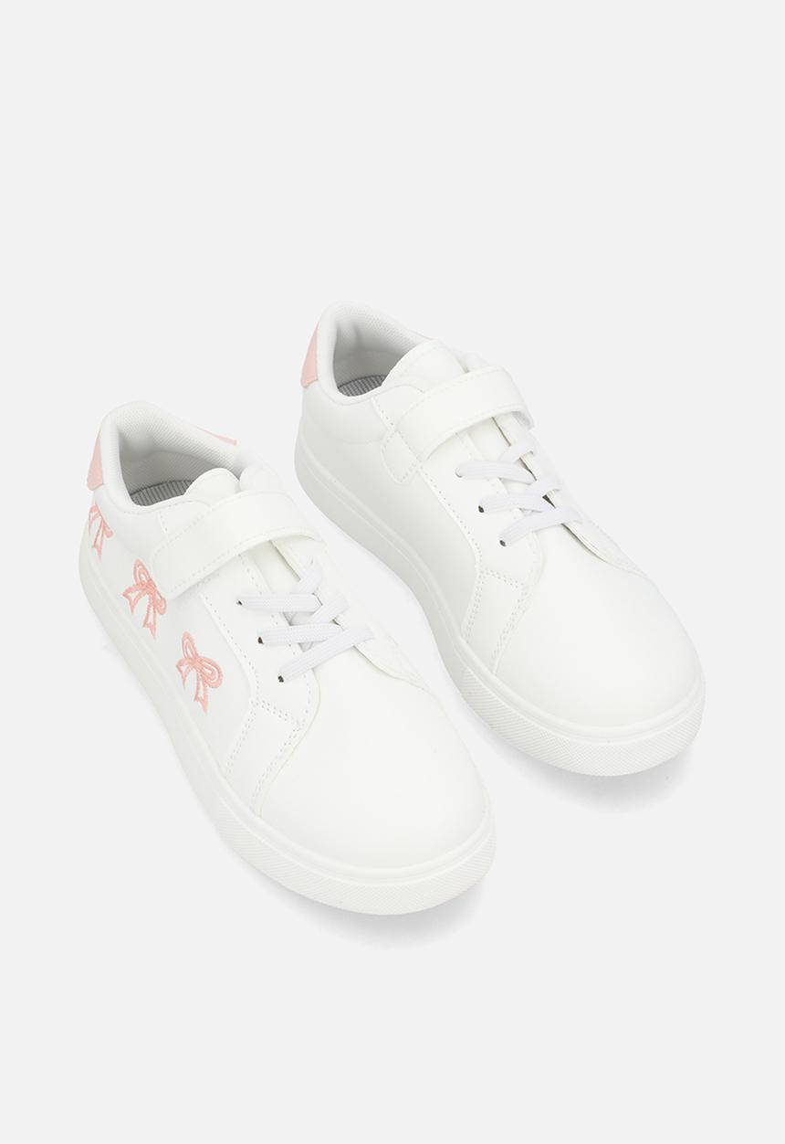 Pop Candy - Embroidered hybrid closure sneaker - white