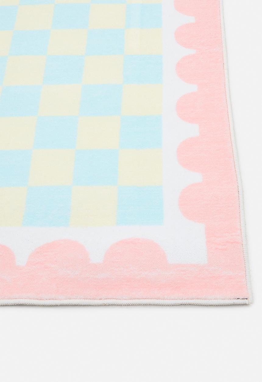 Pop Candy - Checkerboard rug - pale blue/pink