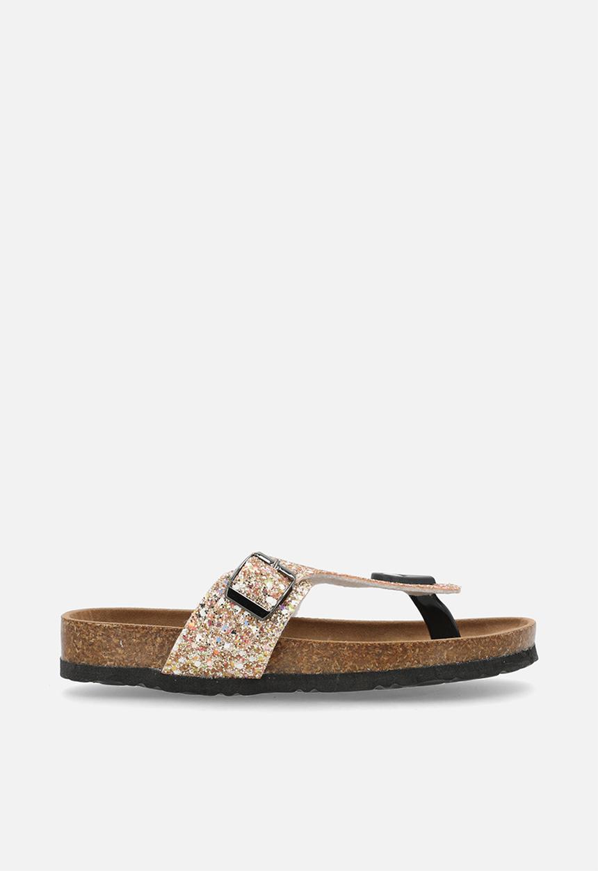 Pop Candy - Glitter thong-style sandals - rose gold