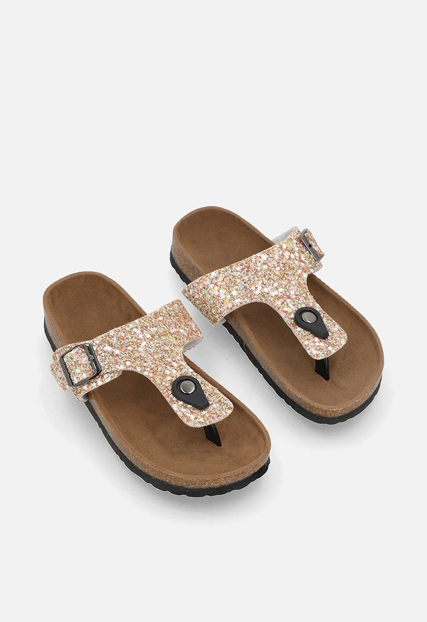 Pop Candy - Glitter thong-style sandals - rose gold