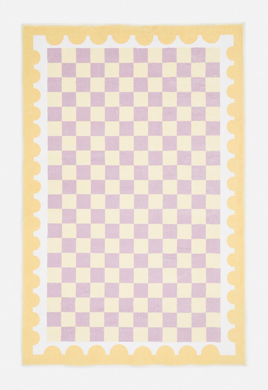 Pop Candy - Checkerboard rug - light purple/yellow