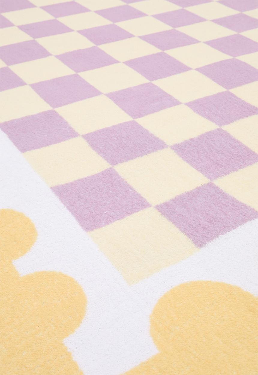 Pop Candy - Checkerboard rug - light purple/yellow