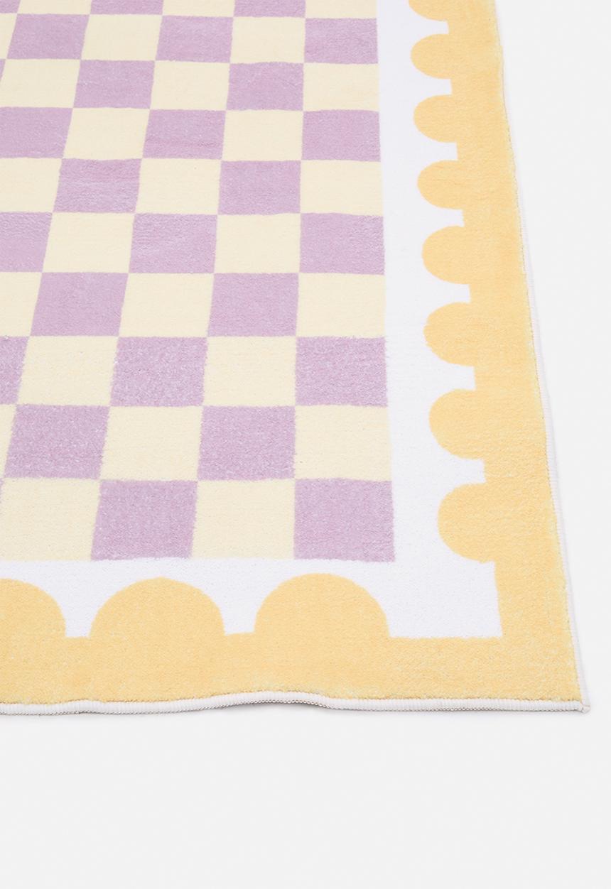 Pop Candy - Checkerboard rug - light purple/yellow